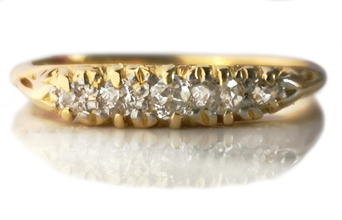 Antique Victorian 5 - Stone Diamond 18k Engagement Ring - Bloomsbury Manor Ltd