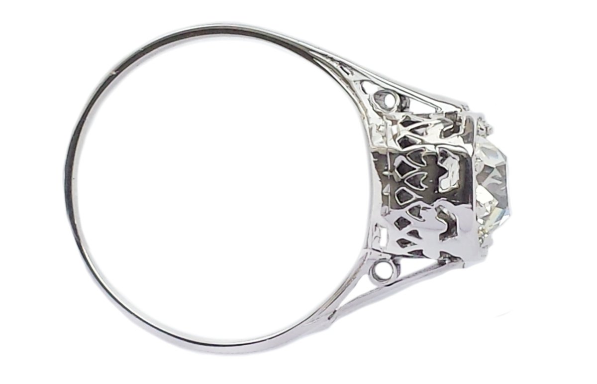 Art Deco 1.41ct L/SI2 Old Cushion Cut Diamond Engagement Ring - Bloomsbury Manor Ltd