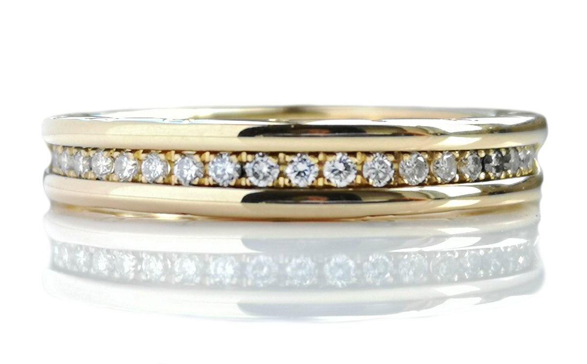 Bulgari Bvlgari Diamond B.Zero1 Ring in 18K Yellow Gold, Size 65 - Bloomsbury Manor Ltd