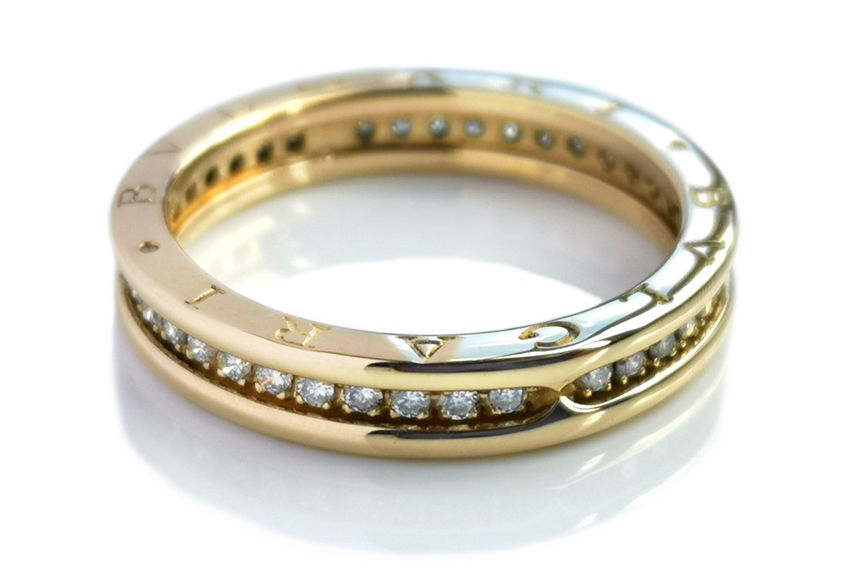 Bulgari Bvlgari Diamond B.Zero1 Ring in 18K Yellow Gold, Size 65 - Bloomsbury Manor Ltd