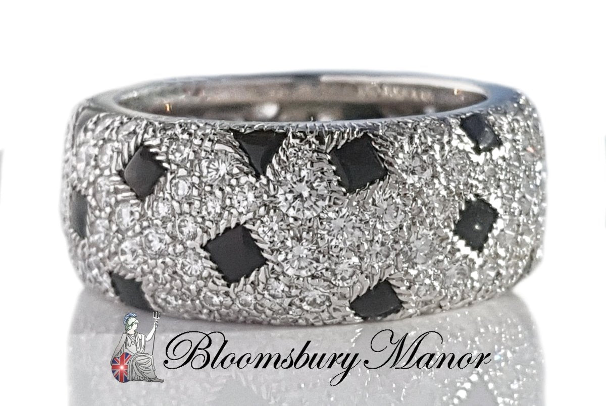 Cartier 3.45ct Panthere Pelage Diamond & Onyx Pavé Set Ring, Size 51 - Bloomsbury Manor Ltd
