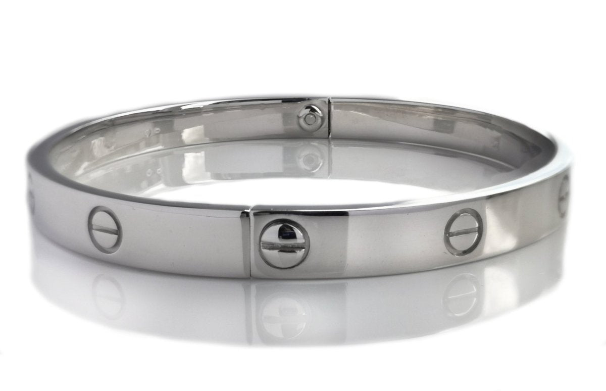 Cartier Love Bracelet in 18k White Gold, Size 20 - Bloomsbury Manor Ltd