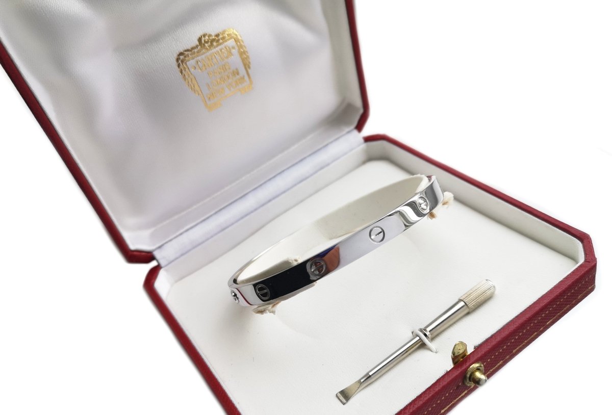 Cartier Love Bracelet in 18k White Gold, Size 20 - Bloomsbury Manor Ltd