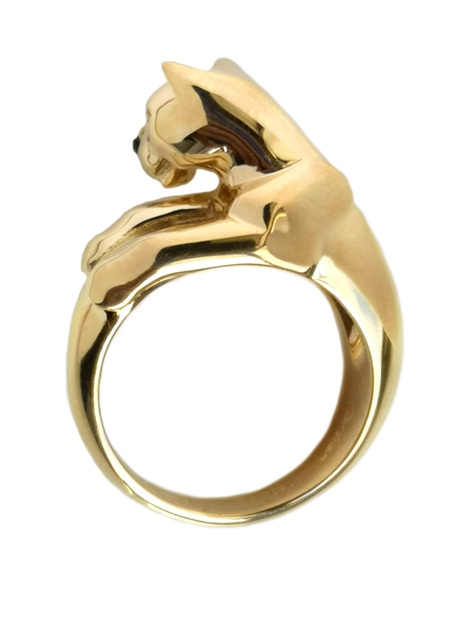 Cartier Panthere Ring in 18k Gold & Emerald, Size 50 - Bloomsbury Manor Ltd