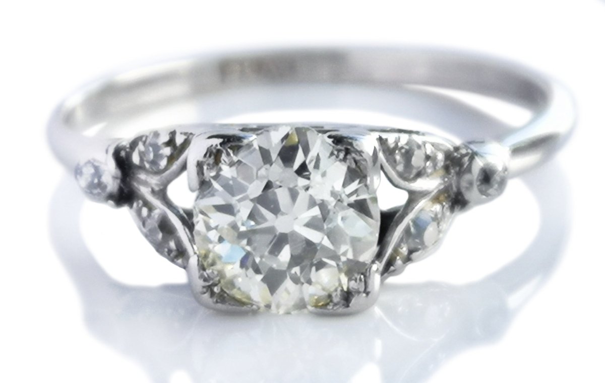 Mid - Century 1.00ct I/VS Old European Cut Diamond Engagement Ring - Bloomsbury Manor Ltd