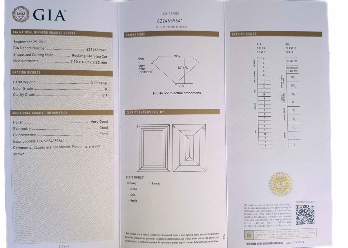 Mid - century 1.01tcw K/SI1 Emerald & Tapered Baguette Cut Diamond Engagement Ring - Bloomsbury Manor Ltd