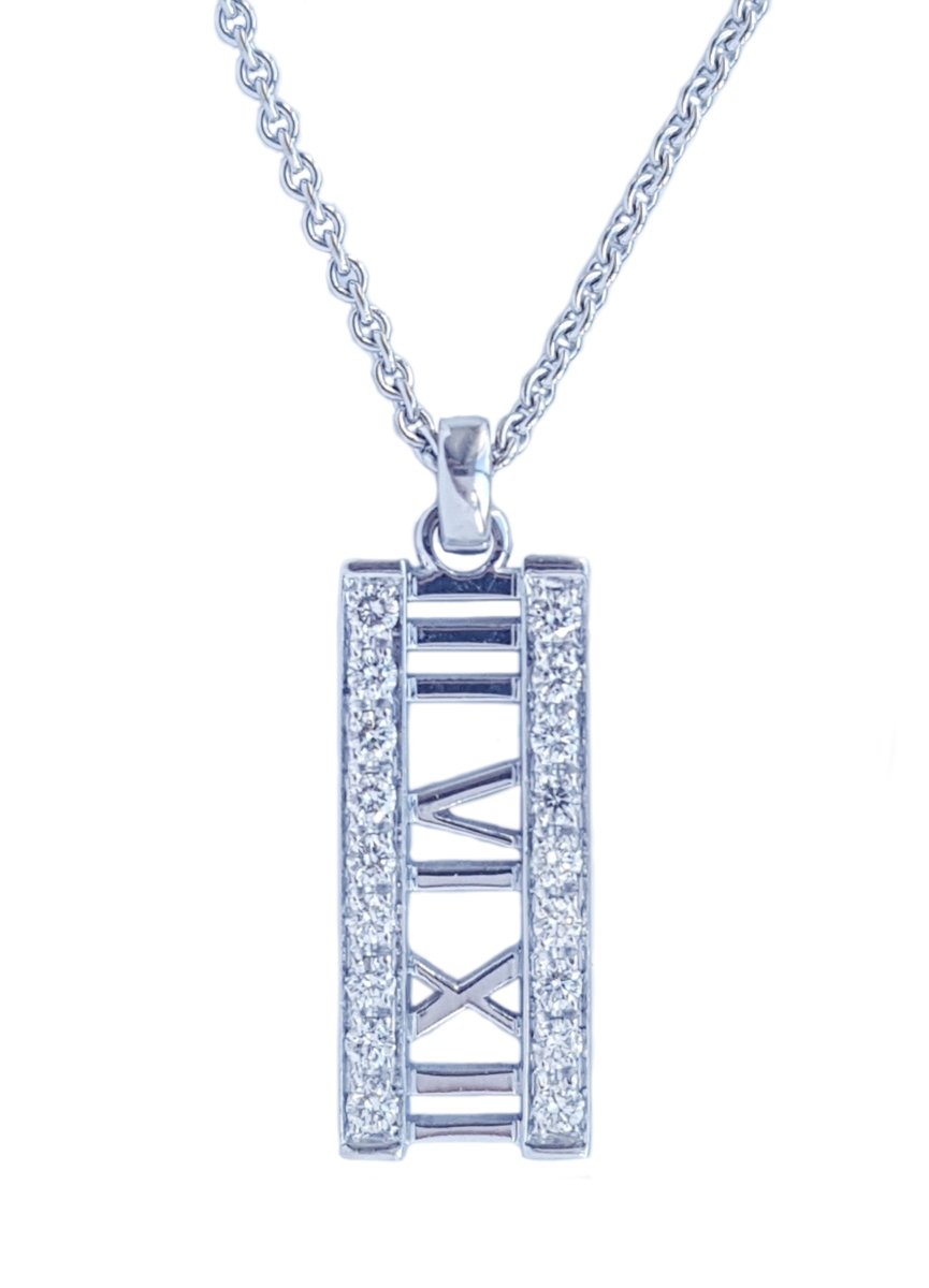 Tiffany & Co. 0.31ct Diamond Atlas Bar Pendant - Bloomsbury Manor Ltd