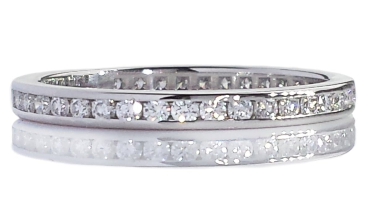 Tiffany & Co. 0.42ct 2mm Full Circle Channel Set Diamond Wedding Band - Bloomsbury Manor Ltd