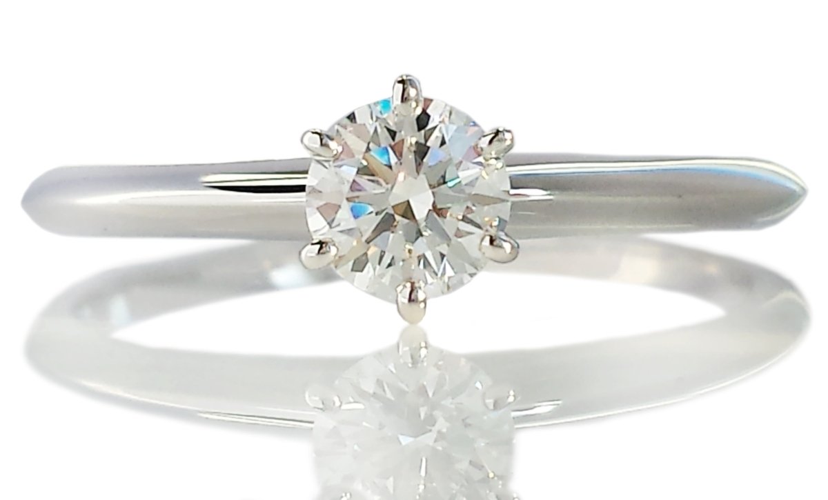 Tiffany & Co. 0.50ct H/SI1 Triple XXX Round Brilliant Diamond Engagement Ring - Bloomsbury Manor Ltd