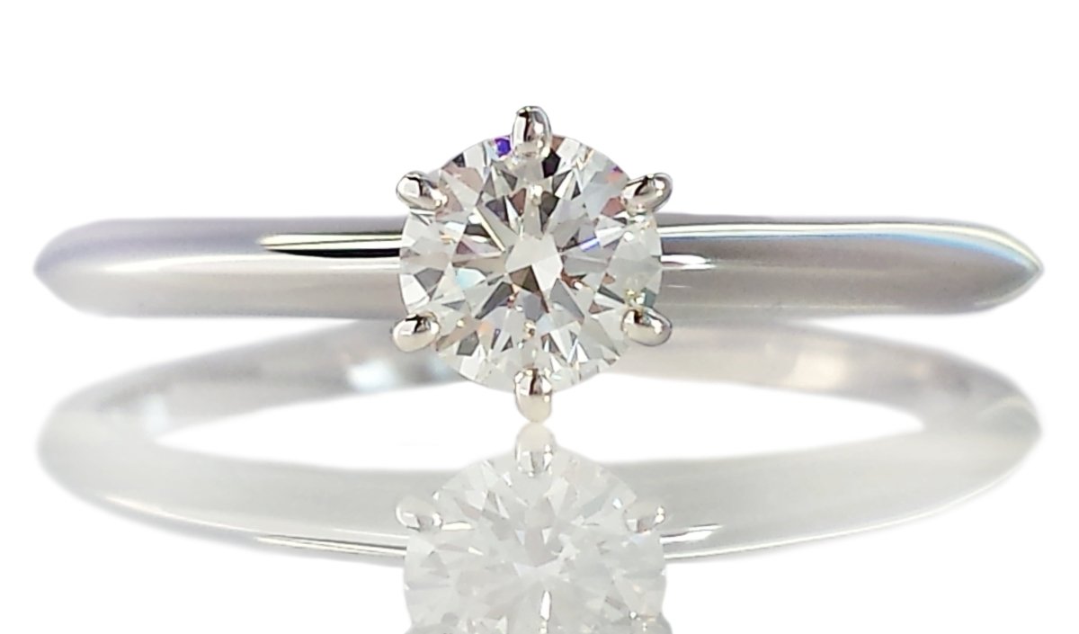 Tiffany & Co. 0.50ct H/SI1 Triple XXX Round Brilliant Diamond Engagement Ring - Bloomsbury Manor Ltd