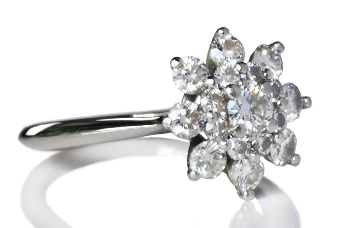 Tiffany & Co. 0.60ct Round Brilliant Diamond Flower Engagement Ring - Bloomsbury Manor Ltd