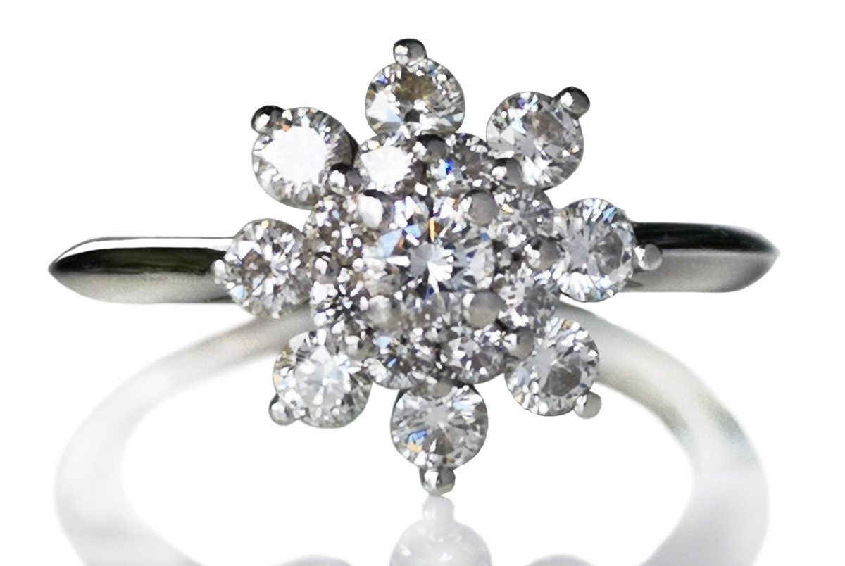 Tiffany & Co. 0.60ct Round Brilliant Diamond Flower Engagement Ring - Bloomsbury Manor Ltd