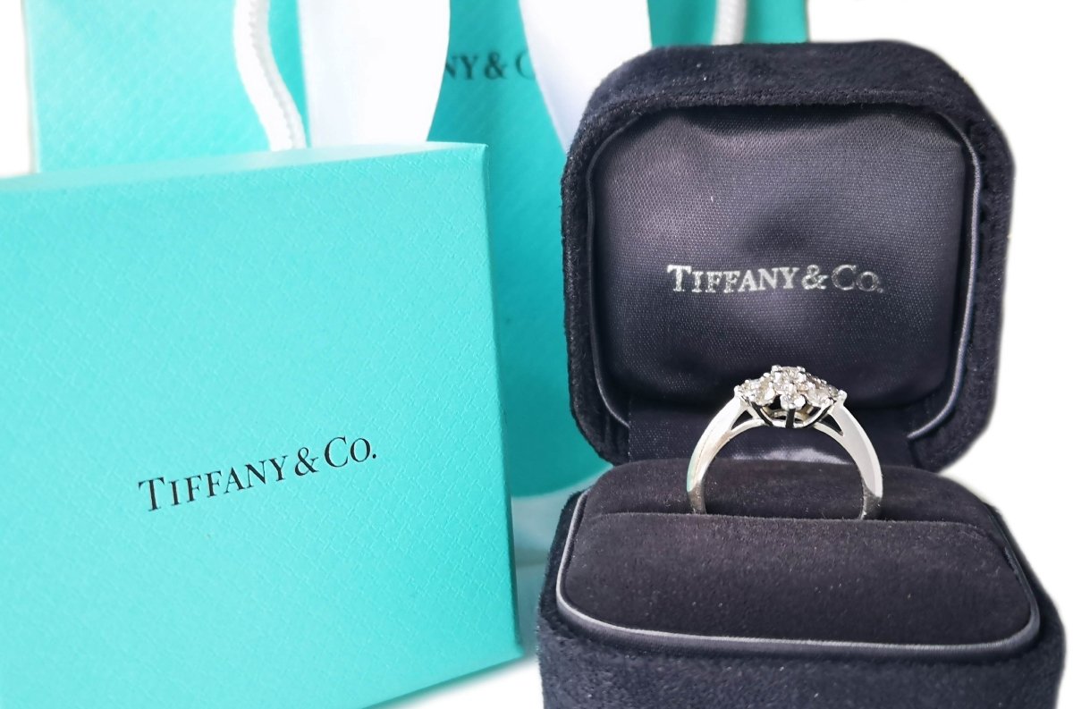 Tiffany & Co. 0.60ct Round Brilliant Diamond Flower Engagement Ring - Bloomsbury Manor Ltd