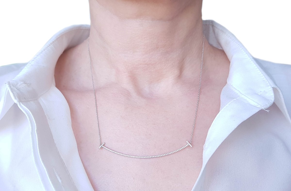 Tiffany & Co. Diamond T Smile Pendant, Large - Bloomsbury Manor Ltd