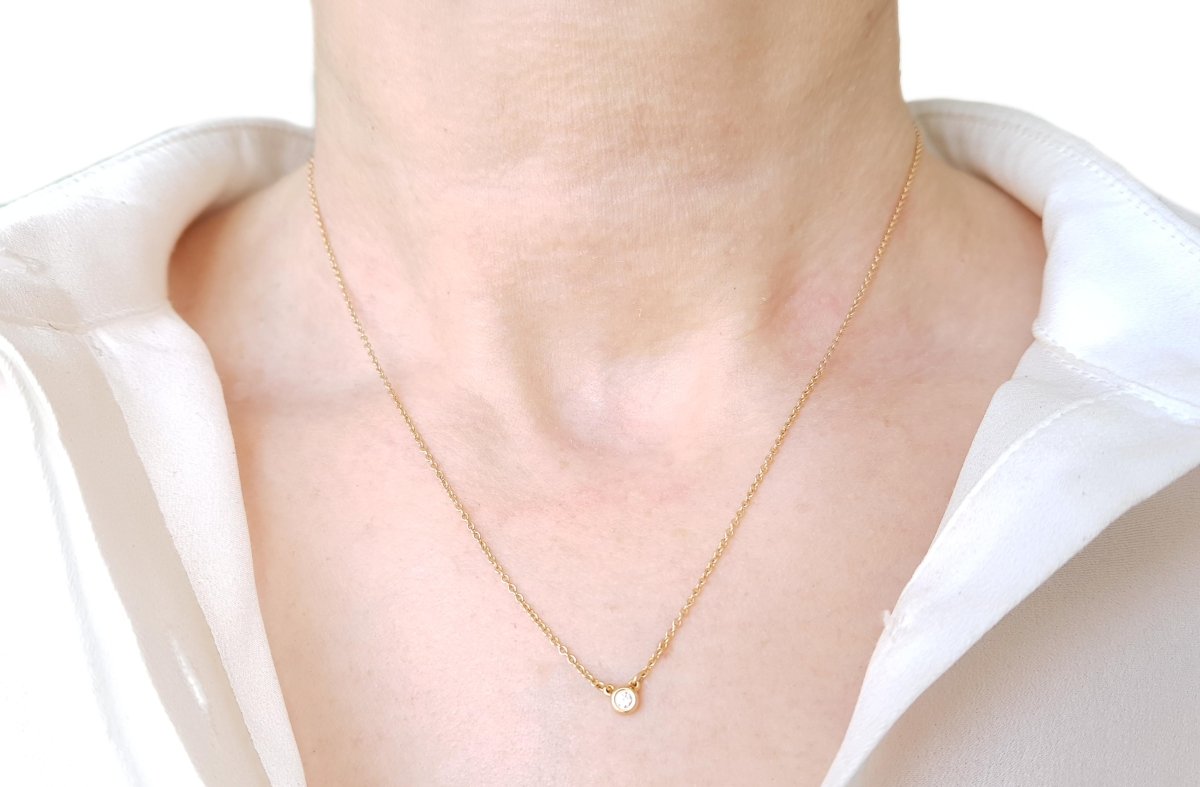 Tiffany & Co. Elsa Peretti 0.07ct Rose Gold Diamonds By The Yard Necklace - Bloomsbury Manor Ltd