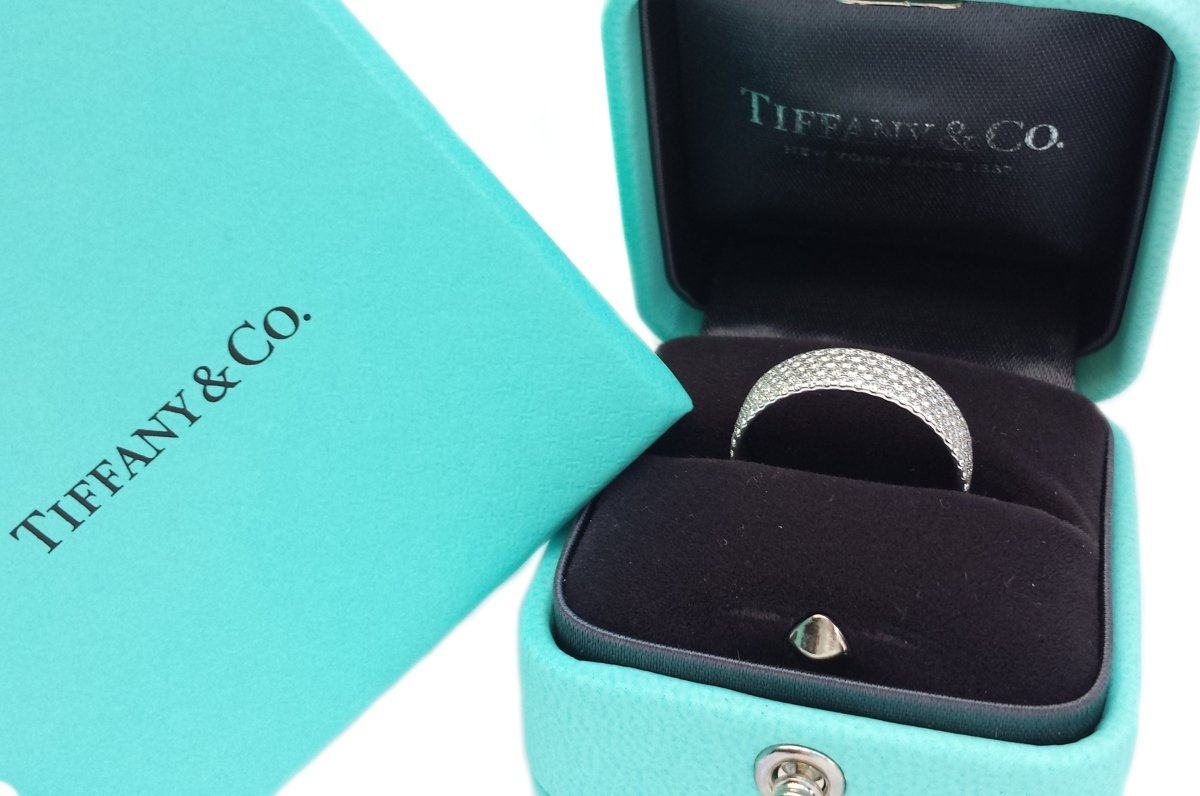 Tiffany & Co. Metro Five - Row 0.90ct Diamond Ring in 18k White Gold - Bloomsbury Manor Ltd