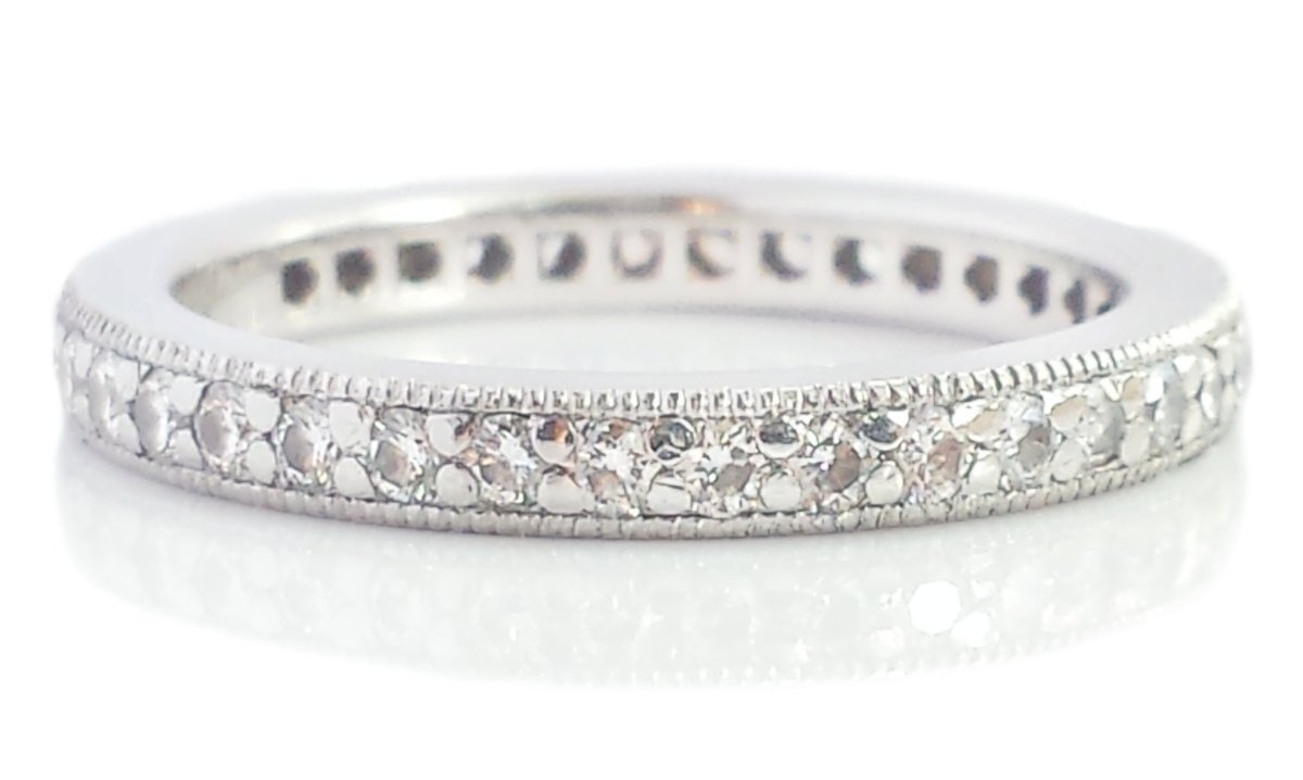 Tiffany & Co. Millegrain Legacy Diamond & Platinum Wedding Band - Bloomsbury Manor Ltd