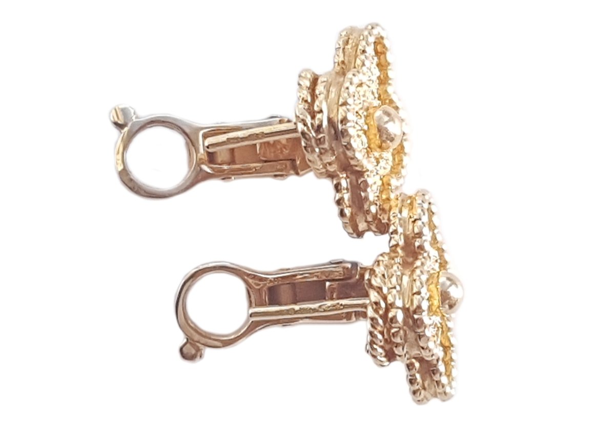 Van Cleef & Arpels Vintage Alhambra Earrings in 18k Gold - Bloomsbury Manor Ltd