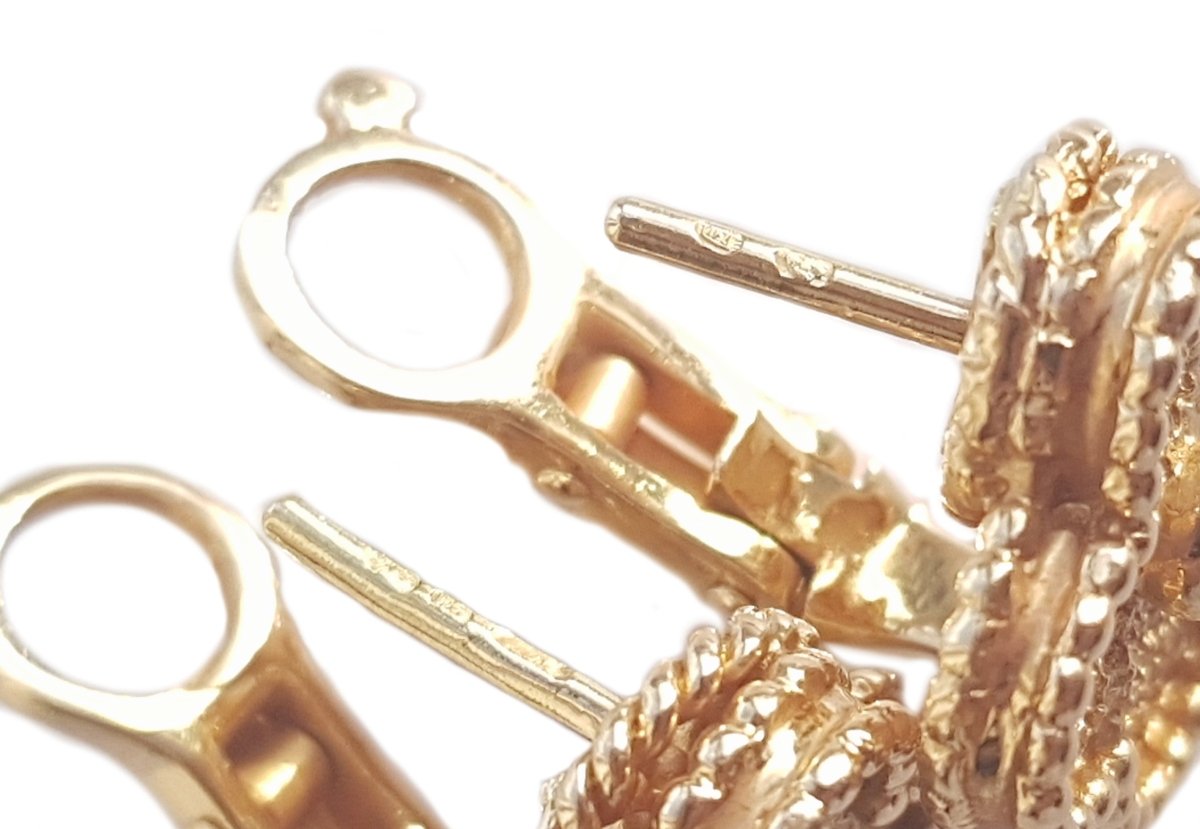 Van Cleef & Arpels Vintage Alhambra Earrings in 18k Gold - Bloomsbury Manor Ltd