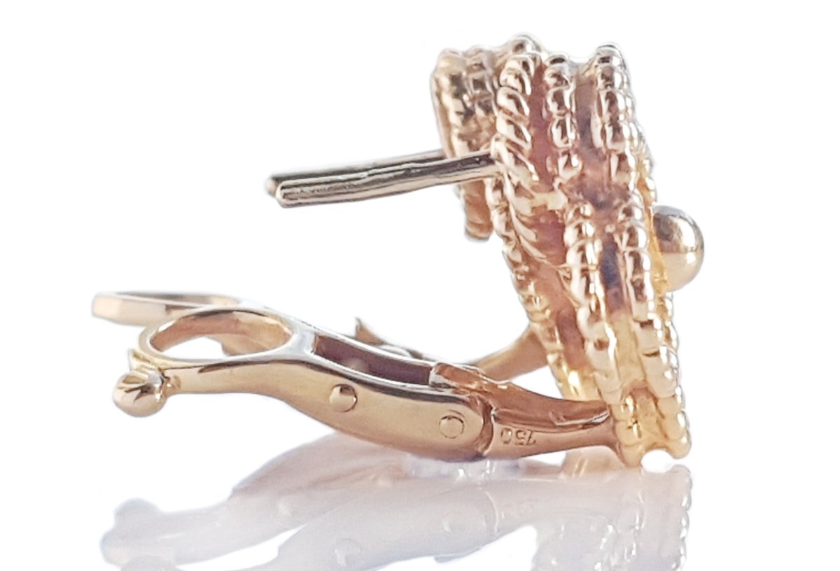 Van Cleef & Arpels Vintage Alhambra Earrings in 18k Gold - Bloomsbury Manor Ltd