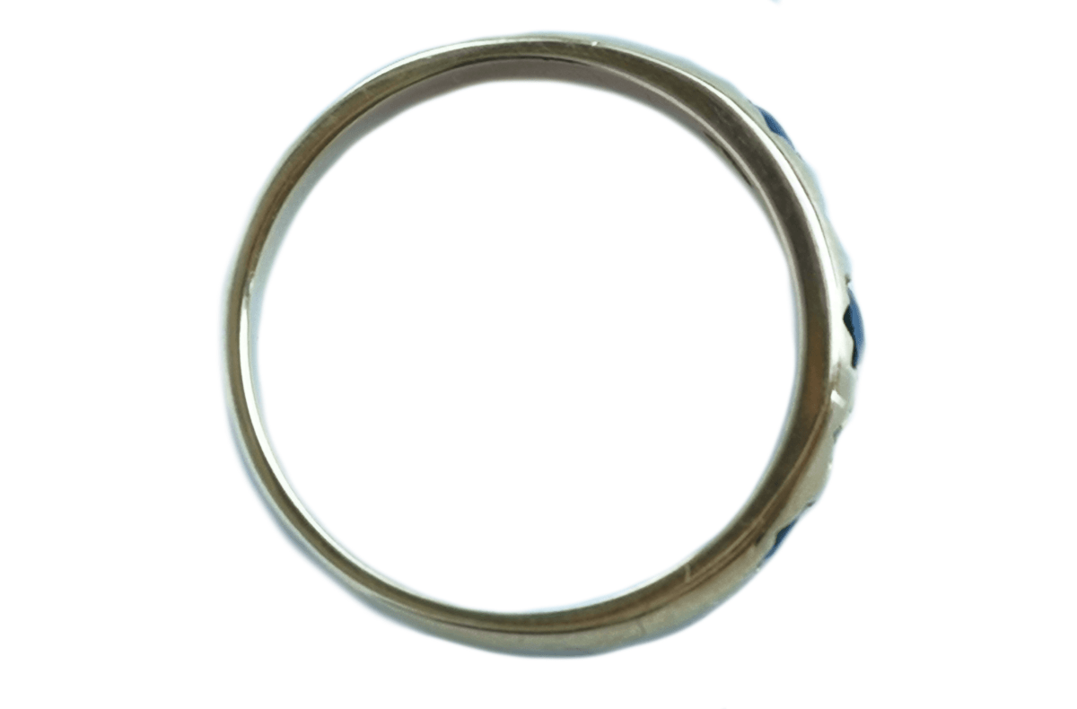 Victorian Style 1993 Sapphire Diamond 9ct Gold Ring - Bloomsbury Manor Ltd