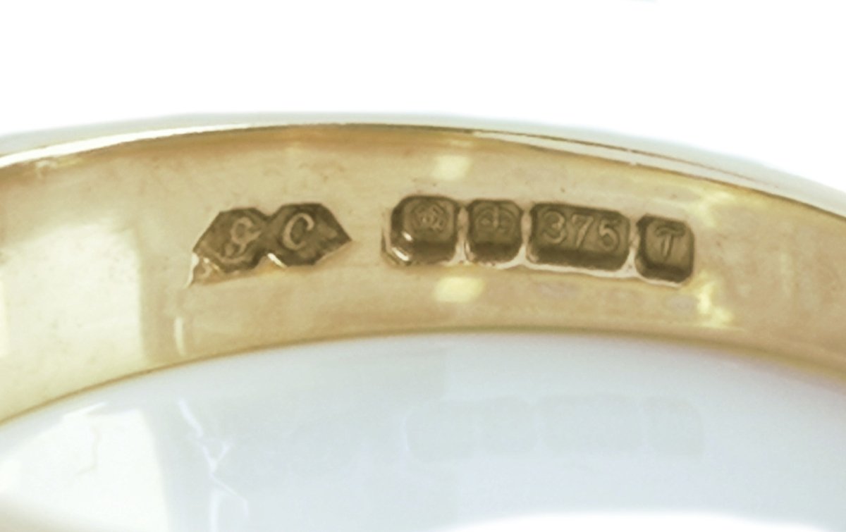 Victorian Style 1993 Sapphire Diamond 9ct Gold Ring - Bloomsbury Manor Ltd