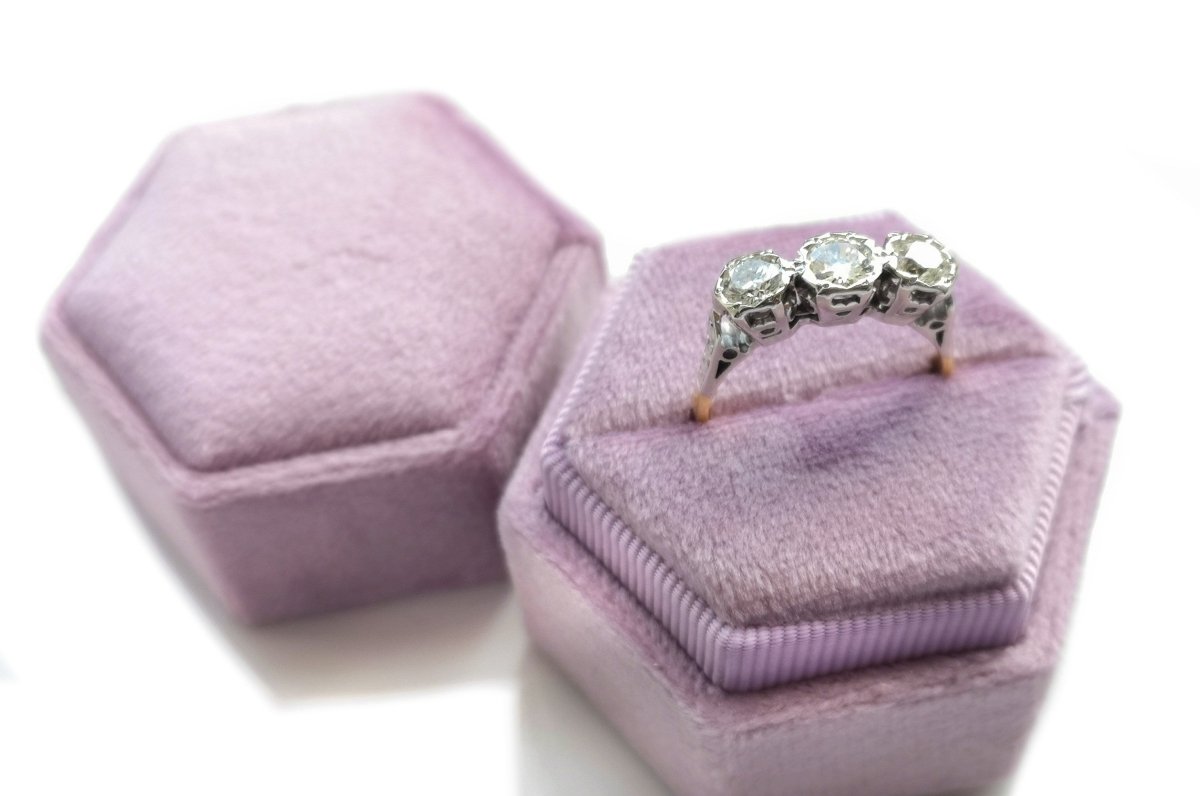 Vintage 1950s 1.40tcw G/VS 3 - Stone Diamond Engagement Ring - Bloomsbury Manor Ltd