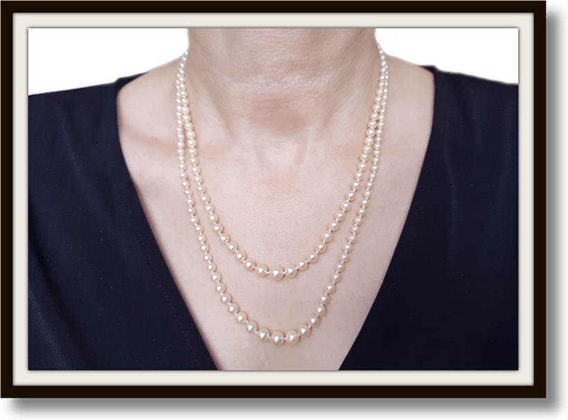 Vintage 1980s Akoya Cultured Pearl Graduated Hand - knotted Necklace 20in - Bloomsbury Manor Ltd