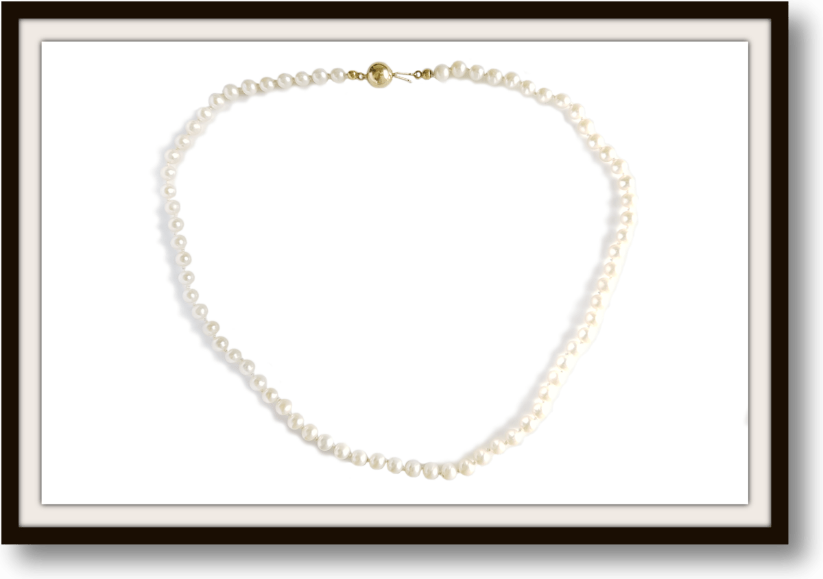 Vintage 20 inch 6.25mm Hand knotted Akoya Cultured Pearl Necklace 14k Gold Clasp - Bloomsbury Manor Ltd