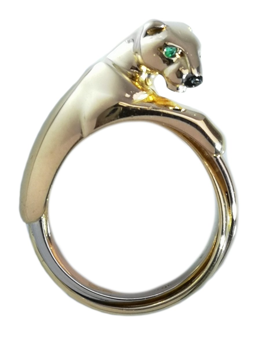 Vintage Cartier Trinity Panthere Emerald & 18K Gold Ring - Bloomsbury Manor Ltd