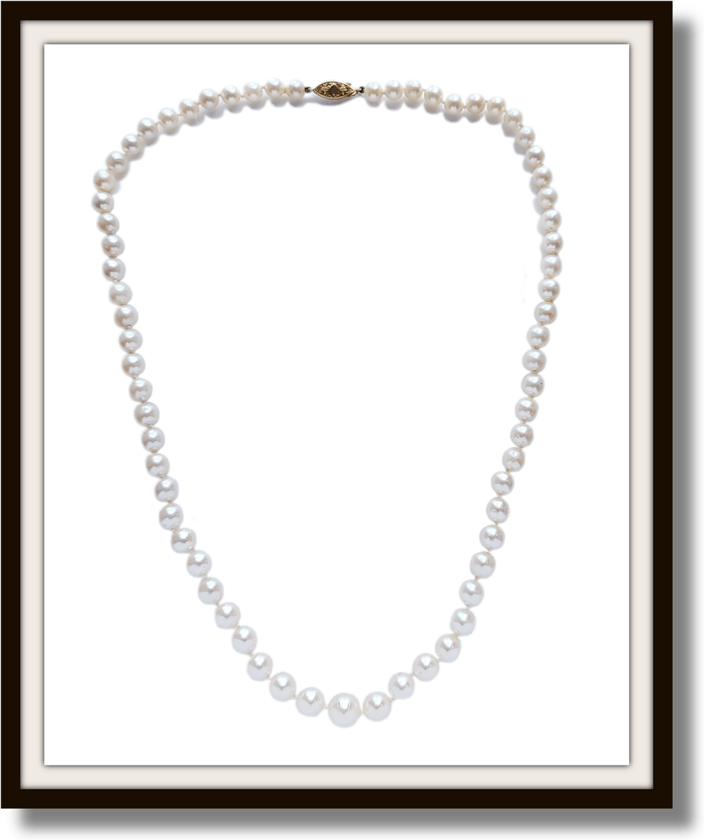 Vintage Cultured Graduated Knotted Pearl Necklace 21in 8.81mm - 5.87mm - Bloomsbury Manor Ltd