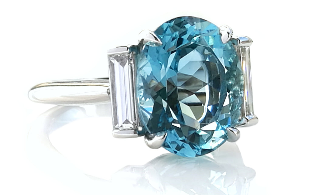 March Birthstone Aquamarine  - Tiffany & Co Oval Ring