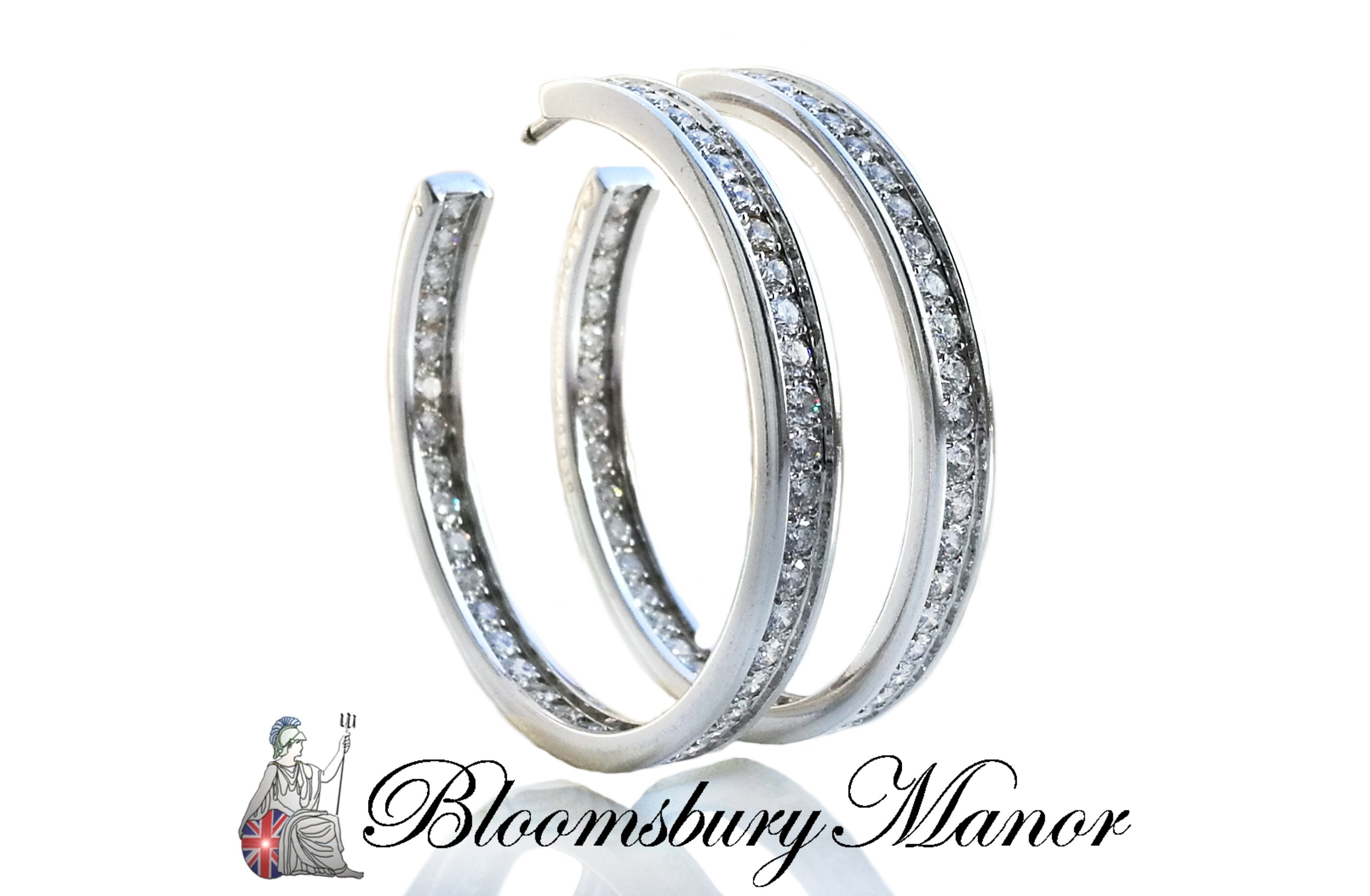 Pre-owned Second Hand Cartier Hoop Diamond Earrings