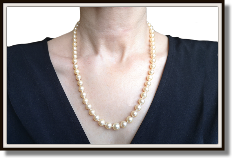 Vintage 1940s Cultured Pearl Necklace with 7.30ct Citrine Clasp