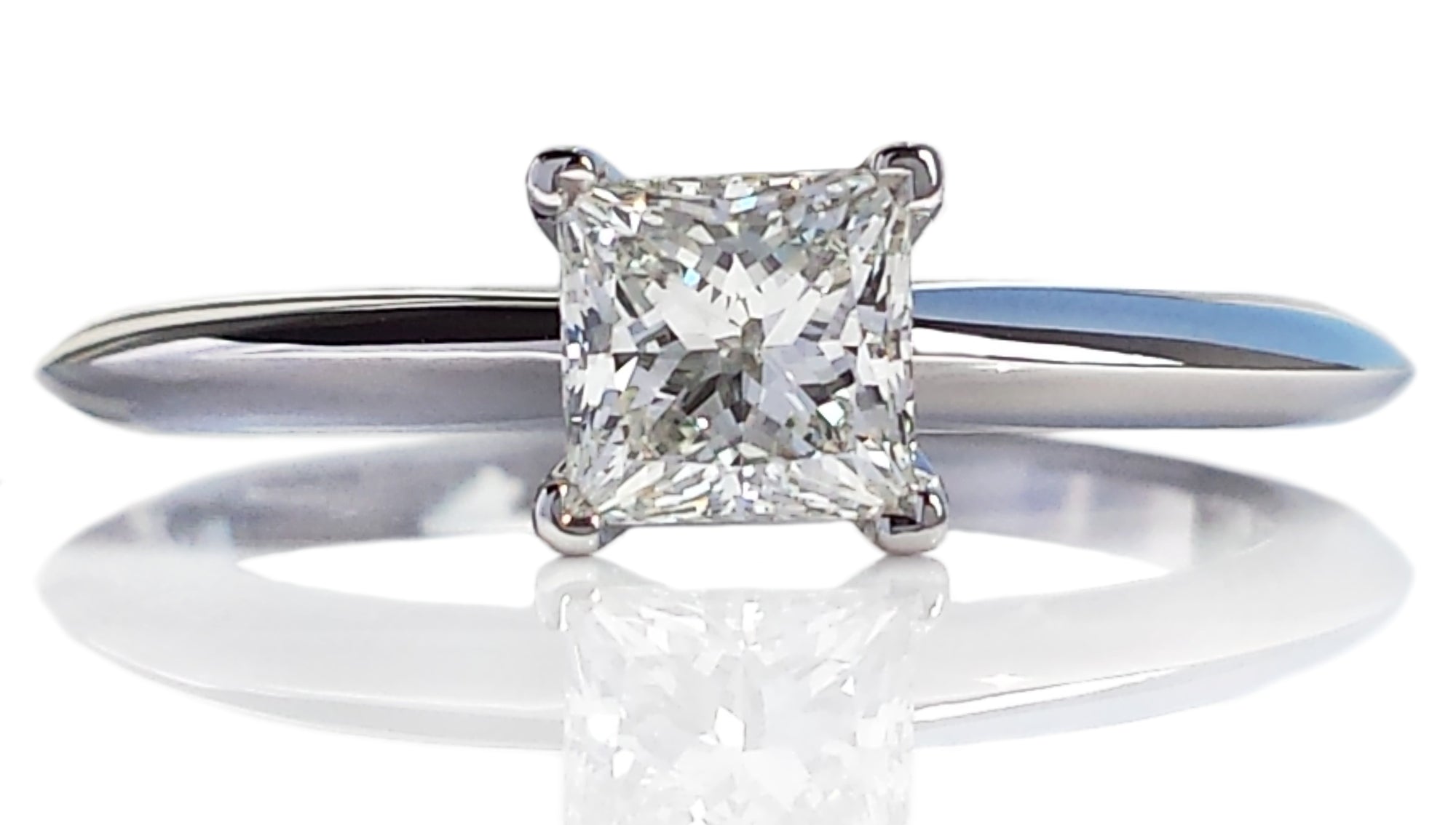 Tiffany & Co .60ct H/VS Princess Cut Diamond Engagement Ring