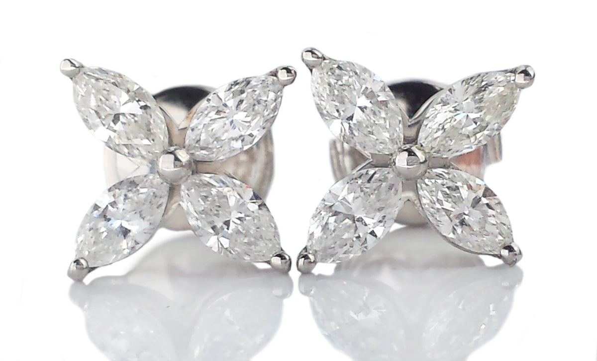 Tiffany & Co Large 1.62ct Marquise Diamond Victoria Earrings RRP £22,300