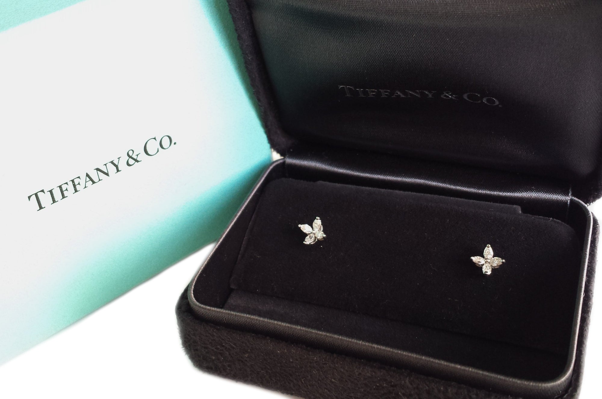 Tiffany & Co.  Mini Marquise Cut Diamond Victoria Earrings