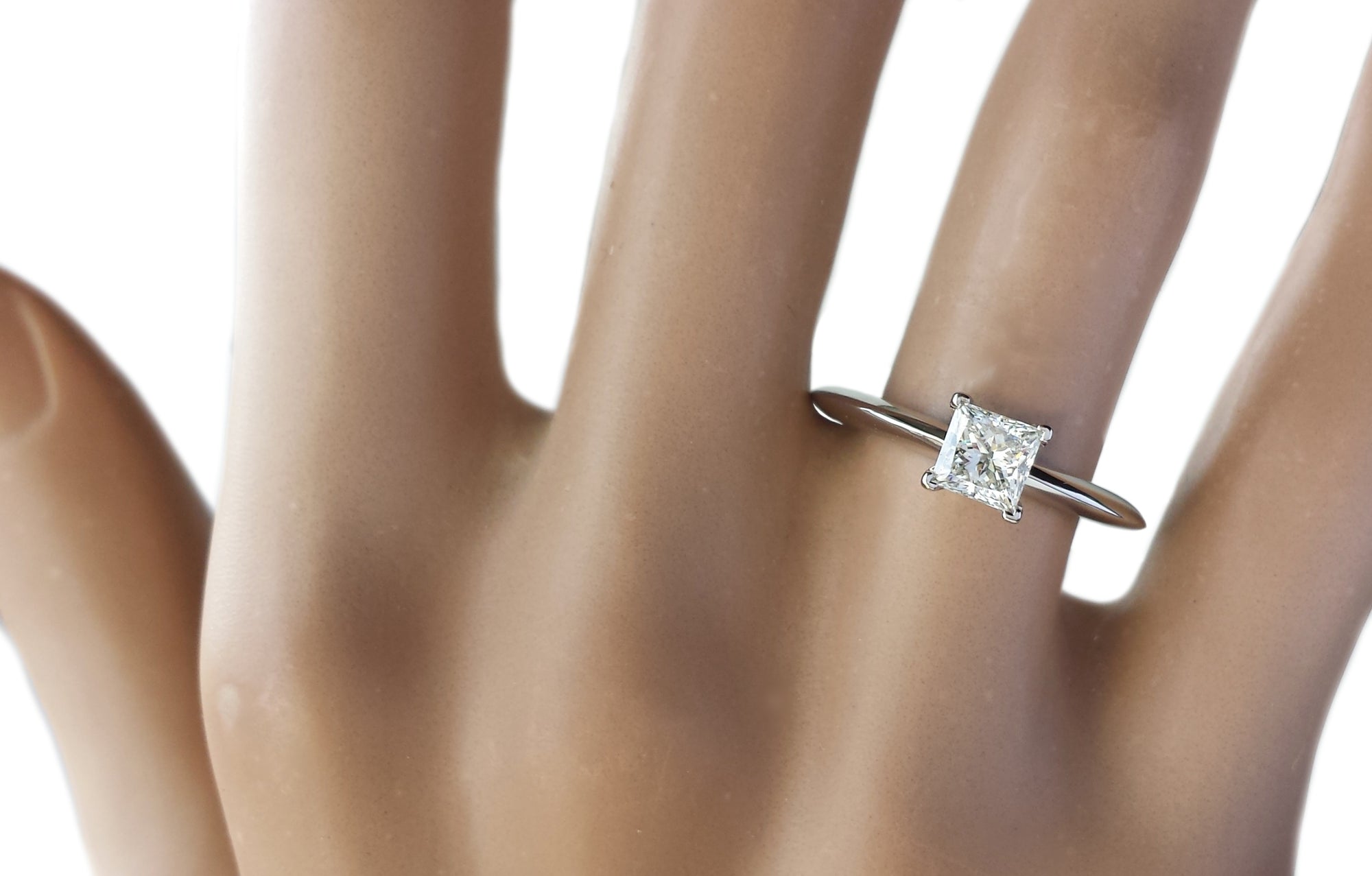 Tiffany & Co .60ct H/VS Princess Cut Diamond Engagement Ring