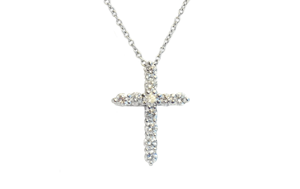 Tiffany & Co Diamond Cross Pendant with chain