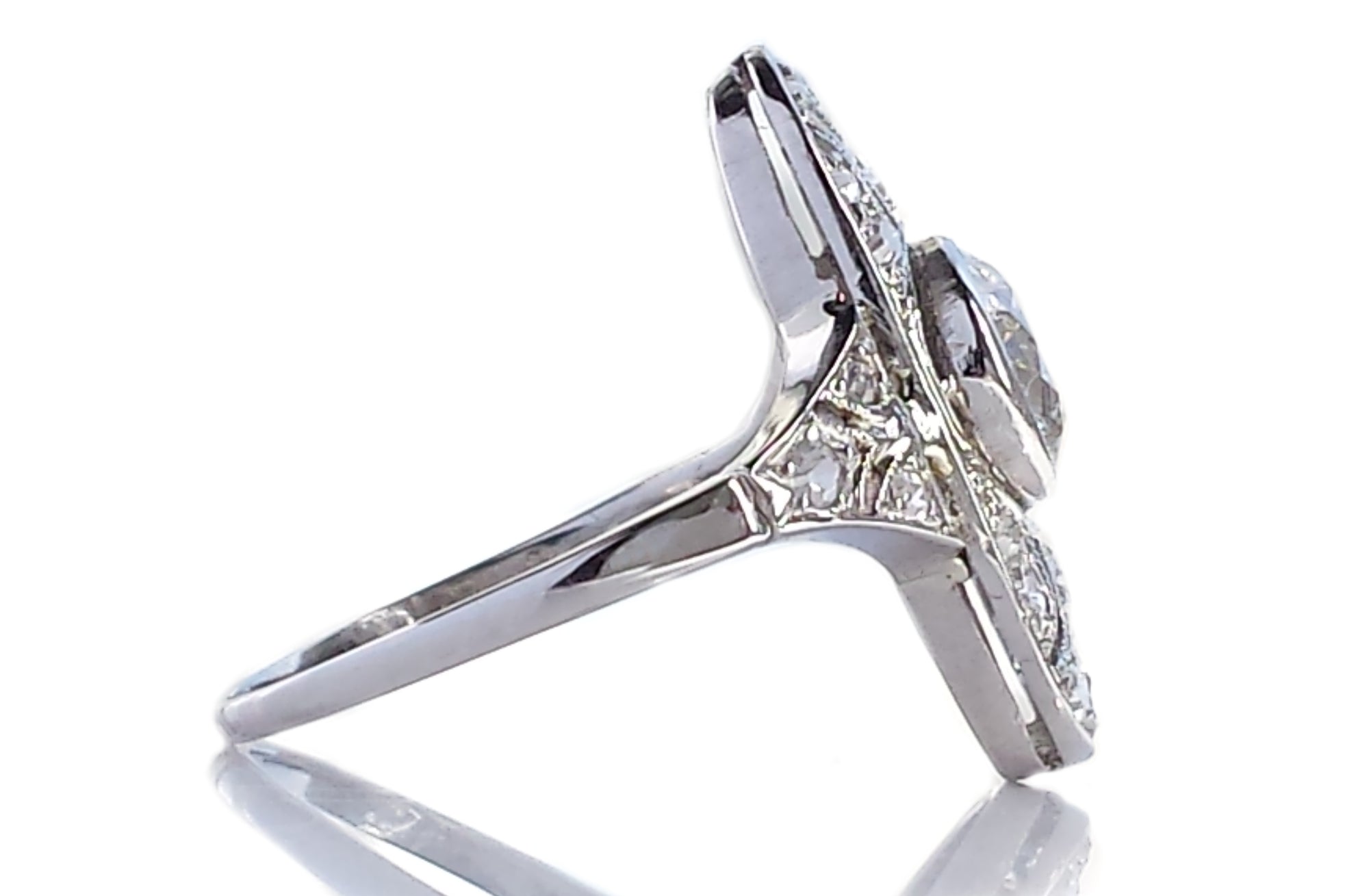 Original Art Deco 1.25tcw G/SI1 Old European Cut Diamond Plaque Engagement Ring