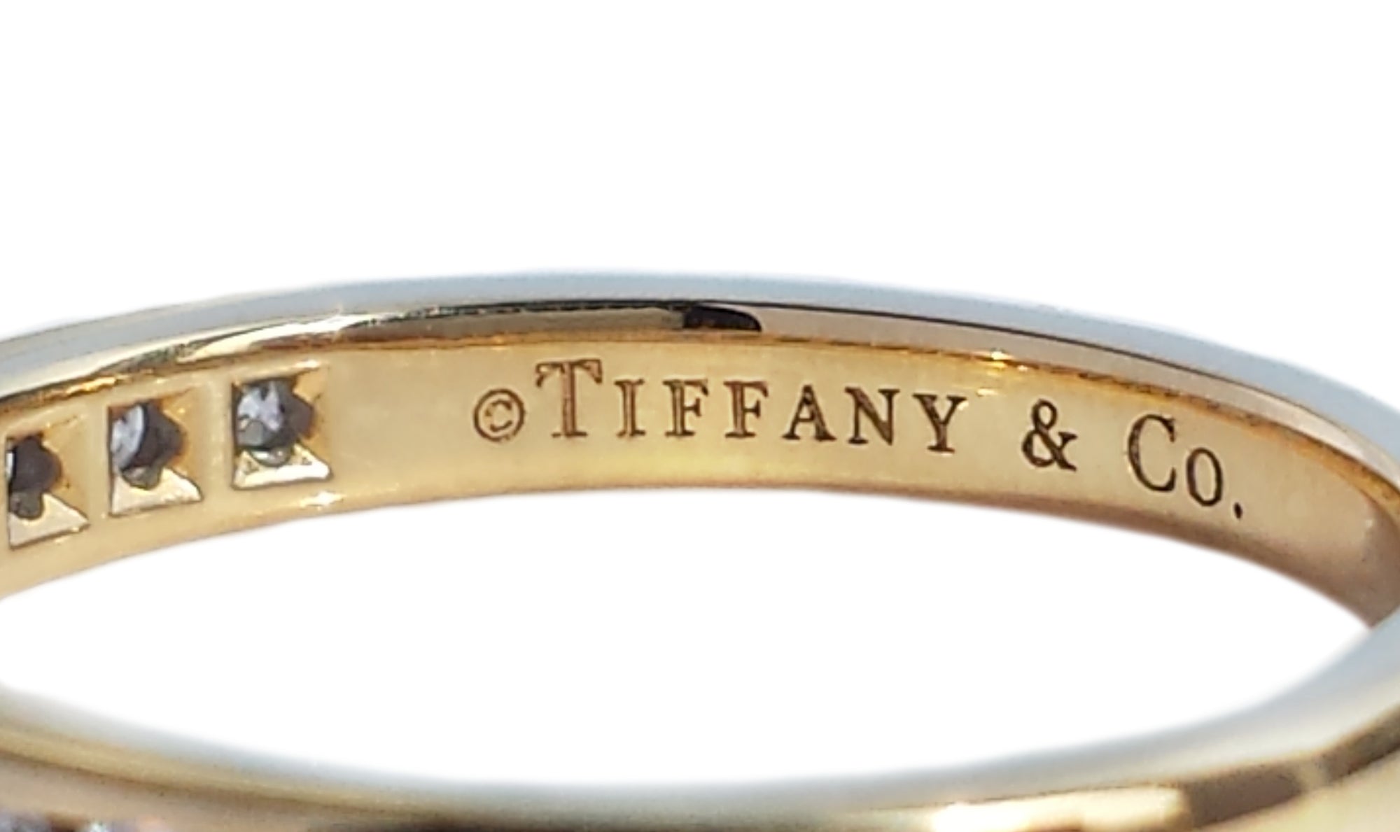 Tiffany & Co. 2.5mm Channel Set Diamond 18k Gold Band Ring
