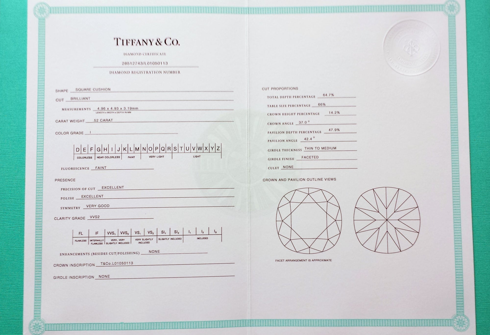 Tiffany & Co. 0.68tcw I/VVS2 Novo Diamond Engagement Ring
