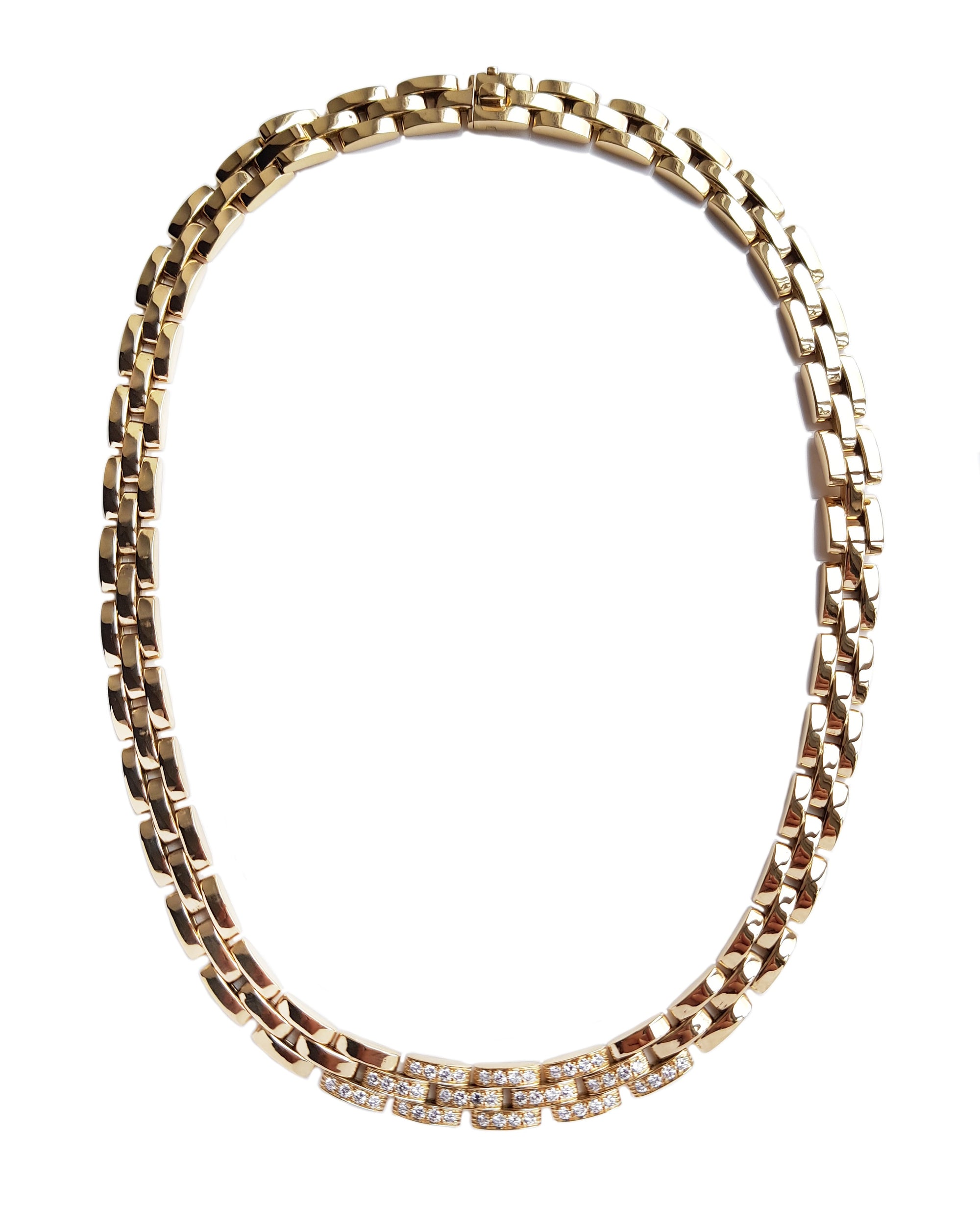 Vintage Cartier Tyrana Maillon Panthere Diamond Necklace