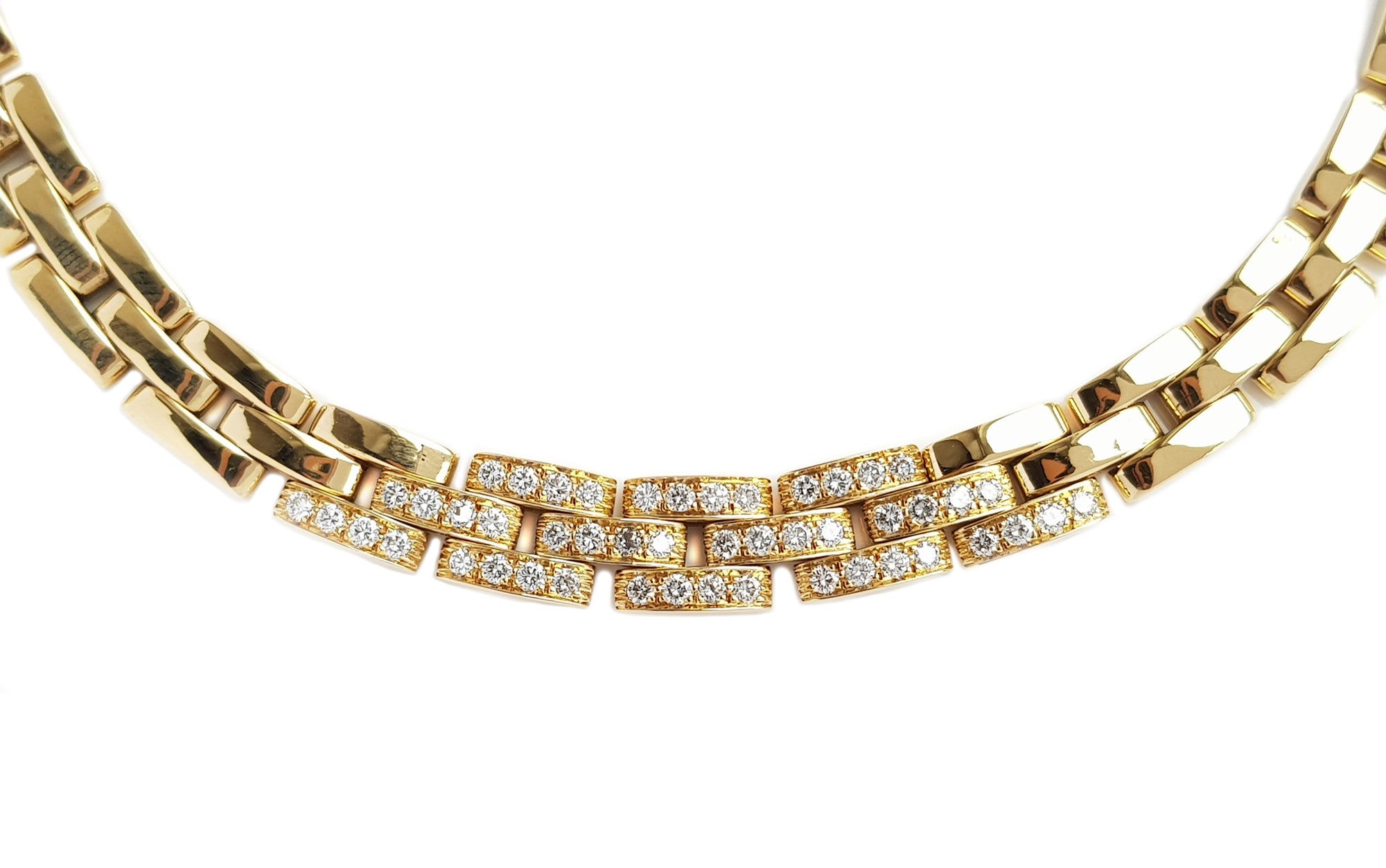 Vintage Cartier Tyrana Maillon Panthere Diamond Necklace