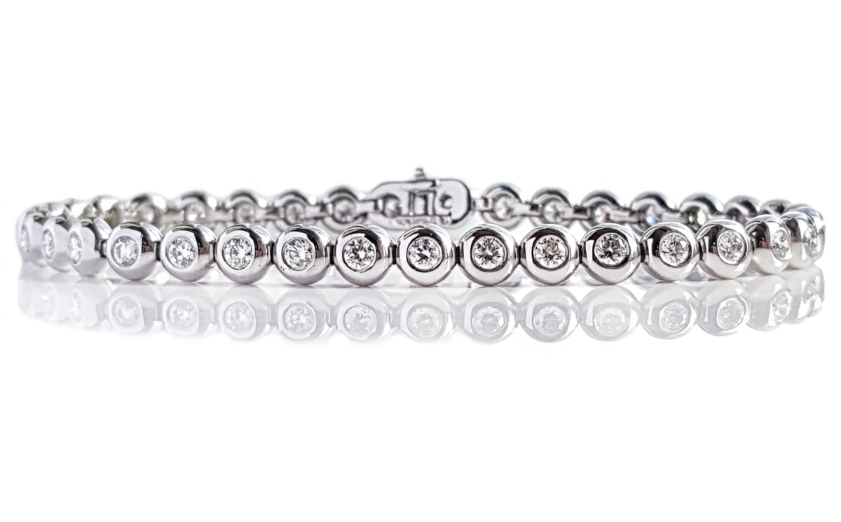Tiffany & Co Bezel Set Diamond Line Tennis Bracelet
