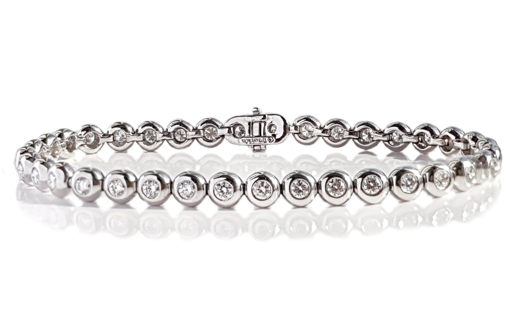 Tiffany & Co. 3.00ct Bezel Set Diamond Line Tennis Bracelet