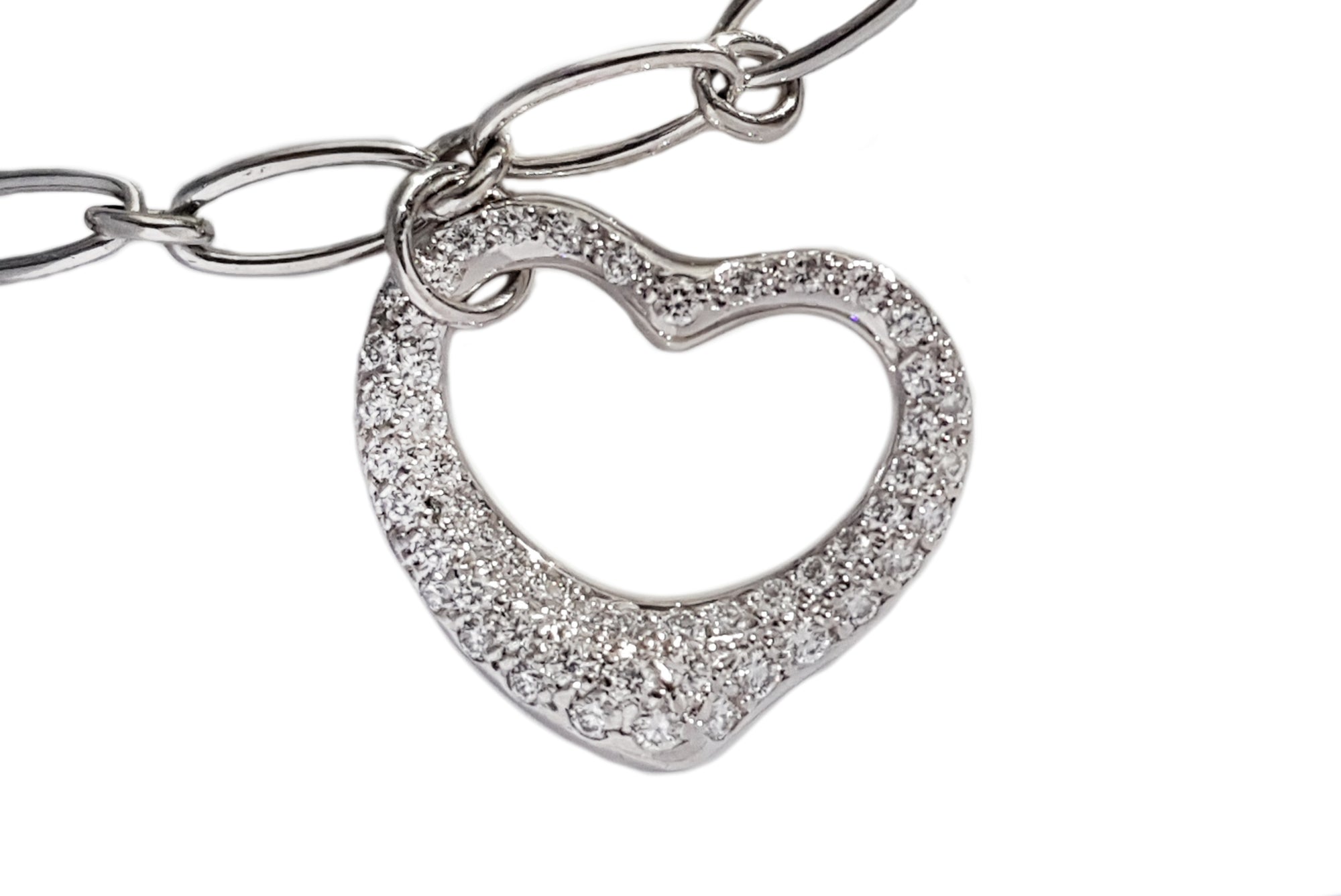 Tiffany & Co Elsa Peretti Open Heart Diamond Bracelet
