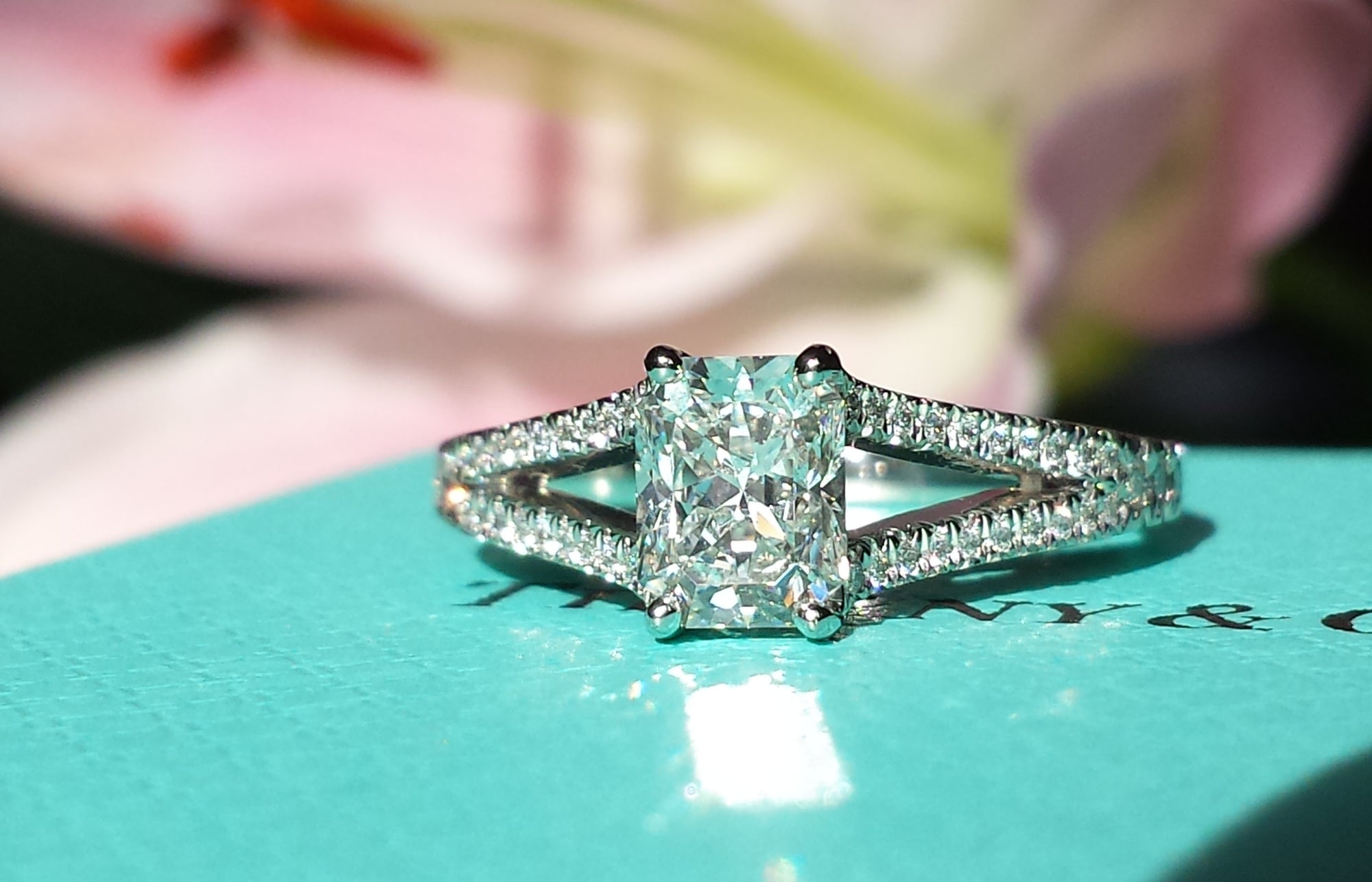 Tiffany & Co. 0.98tcw E/VVS2 Split Shank Lucida Diamond Engagement 