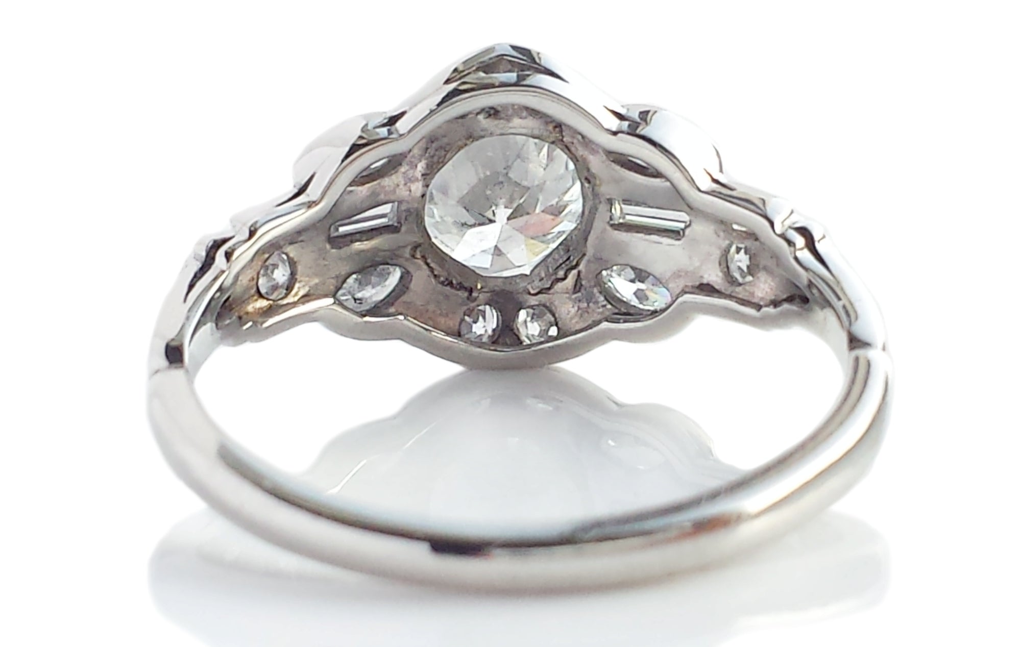 Art Deco 1.40tcw G/VS1 Transitional Cut Diamond Engagement Ring