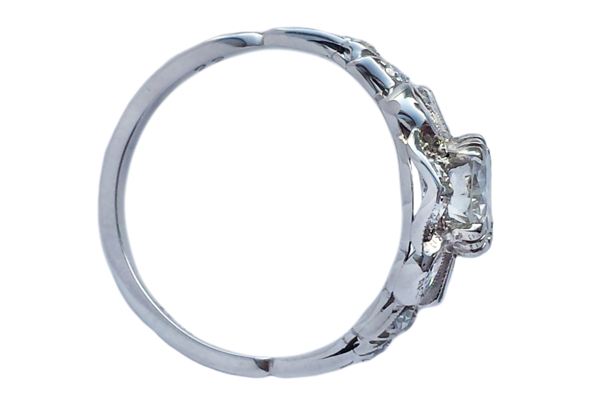 Art Deco 1.40tcw G/VS1 Transitional Cut Diamond Engagement Ring